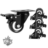 4PCS 2 Inch Caster Wheels Heavy Duty Casters with Brake for Cart Workbench and Shelf