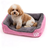 Soft Winter Semi-Enclosed Pet Bed Mat with Raised Edges Royal Pink
