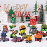 Dinosaur Cars Advent Calendar Christmas Countdown Blind Box Pull-Back Toy Set