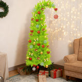 150cm Bendable Artificial Christmas Tree Flexible Green Christmas Decorations with Adjustable Branches for Home Office Parties