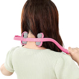 6-Roller Hand Neck Shoulder Massager Handheld Massager Pink