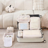 7Pcs Compression Packing Cubes Set – Travel Luggage Organizer Bags for Suitcases Khaki