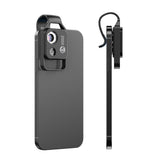 200X Zoom Phone Microscope Lens with LED Light Portable Digital Microscope for Smartphones Black
