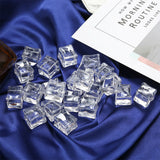 25 PCS Clear Simulated Ice Cubes for Drink Reusable Ice Cubes for Decor Home Bar Parties