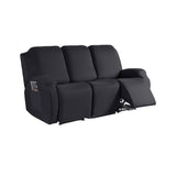 Full Wrapped Stretch Recliner Chair Cover Elastic Recliner Sofa Slipcover Black