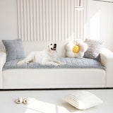 Dog Couch Cover Washable Fuzzy Pet Cushion Light Gray