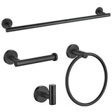 4 Pcs Stainless Steel Bathroom Hardware for Bathroom Wall Mounted Black