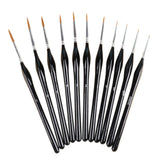 11 PCS Artist Paint Brush Detail Brush Set for Watercolor Acrylic Oil Black