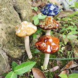 4-Piece Ceramic Mushroom Sculpture Garden Mushroom Ornament Set Indoor Outdoor Decor