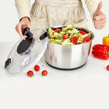 5L Stainless Steel Salad Spinner Vegetable & Fruit Washer with Drain
