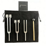 3 Pcs Aluminum Tuning Fork Set 128Hz 256Hz 512Hz for Meditation Yoga Silver