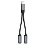 2-in-1 USB-C Splitter Dual Type-C Headphone and Charger Adapter Audio Dongle Cable for iPhone 16 Series Grey