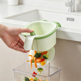 Colander Strainer Skimmer Basket Filter Drain Kitchen Sink Rack with Quick Release Bottom Green