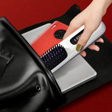 3-Mode Hair Straightener Brush with LED Display USB Rechargeable Hair Comb White