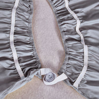 Wrap Around Bed Skirts Dust Ruffles Bed Skirt with Adjustable Elastic Belt Grey