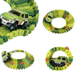Dinosaur Track Toys – DIY Dinosaur Race Car Track Puzzle Building Set