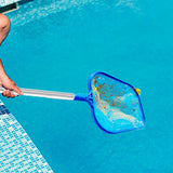 Pool Skimmer Net with Telescopic Aluminum Pole Mesh Leaf Net Cleaner for Swimming Pool Spa Hot Tub Fountain Fish Tank