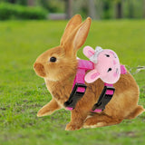 4Pcs Adjustable Bunny Rabbit Harness and Leash Set Small Pet Cute Vest Harness Leash for Bunny Small Pets