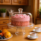 6 IN 1 Modern Design Multi Functional Cake Stand & Dome Plastic Cover Salad Bowl