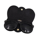 2Pcs Portable Eyeglasses Storage Pouch Sunglasses Reading Glasses Storage Holder Black and Khaki