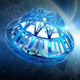 Flying Orb LED Hover Ball Toy – Galaxy Boomerang Spinner with Lights Blue