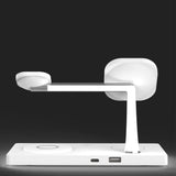 7-in-1 Wireless Charger Dock Station – With Night Light and USB Output White