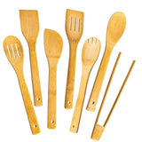 8Pcs Set Bamboo Cooking Utensils Set Spoons Spatula Kitchen Utensil Set for Cooking with Holder