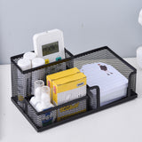 3 Compartment Mesh Pen Holder Desk Organizers Pencil Holder for Desk Black