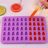 4 Packs Bear Silicone Ice Cube Moulds with 2 Droppers 200 Cavities Candy Molds for Chocolate Gummies Jelly