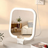 Touch Control 3-Color Lighting Makeup Mirror Portable Folding Vanity Mirror with Stepless Dimming