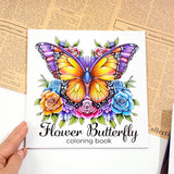 Set of 2 Coloring Books Floral Butterfly 24 Designs Each