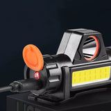Dual Light USB Rechargeable Waterproof COB Camping Headlight with Rechargeable Battery