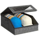 Stackable Hat Storage for Baseball Caps Holds up to 30 Caps Hat Organizer for Closet Dark Grey