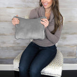2-in-1 Travel Blanket Airplane Comfort Blanket and Pillow Grey