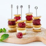 9 PCS Stainless Steel Fruit Picks Reusable Cocktail Appetizer Skewers