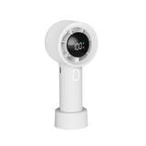Portable Handheld Turbo Fan with Digital Display Rechargeable Pocket Hand Fan for Travel Outdoor White