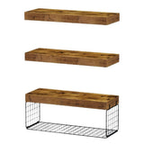 3 Tier Bathroom Shelves Over Toilet Wall Mounted Floating Shelves Toilet Paper Storage Brown