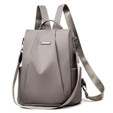 3-in-1 Womens Water-Resistant Backpack Anti-theft Rucksack Travel Shoulder Bag Khaki