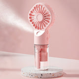 Handheld Misting Fan – Portable Rechargeable Spray Cooling Fan for Home & Office Pink