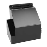 Acrylic Collection Box with Lock for Tips Ballots Business Cards Black