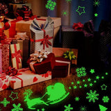 Glow-in-the-Dark Christmas Decoration Sticker Static Cling Xmas Window Decals Elk Style