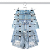 2PCS Saving Hanging Pants Hangers with 12 Clips and 360 Degrees Swivel Hook