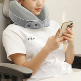 Memory Foam Travel Neck Pillow with Sleeping Mask Earplugs Gray