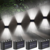 6 LED Solar Wall Light – Waterproof Outdoor Fence Light with Convex Lens White Light