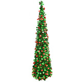 5FT Pop Up Christmas Tree Foldable Design with Metal Stand Decoration Style 1