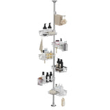 6 Tier Shower  Organizer Tension Pole Rustproof  for Bathroom Organizers and Storage Silver