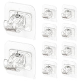 10 Pcs Self Adhesive No Drill Adjustable Curtain Rod Holder Hooks Brackets For Smooth Surface Transparent