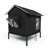 Cat House for Outside Winter Insulated Cat Shelter for Small to Medium Cats Black