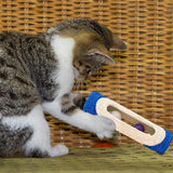 Pet Cat Kitten Kitty Rolling Sisal Scratching Post with 3 Trapped Ball Toys