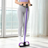 6-Tube Resistance Band Set – Ankle Puller & Foot Pedal Fitness Rope for Home Gym Purple